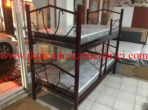 2 katlı demonteli kahverengi ev ranzası (yataksız)