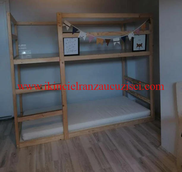 iki katlı ahşap ranza tamamıyla doğal ikinci el ranza ucuz