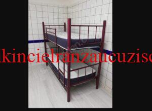 Spot işçi ranzası (sıfır 110 lira) 7 bordo renkli iki katlı merdivenli spot ranza